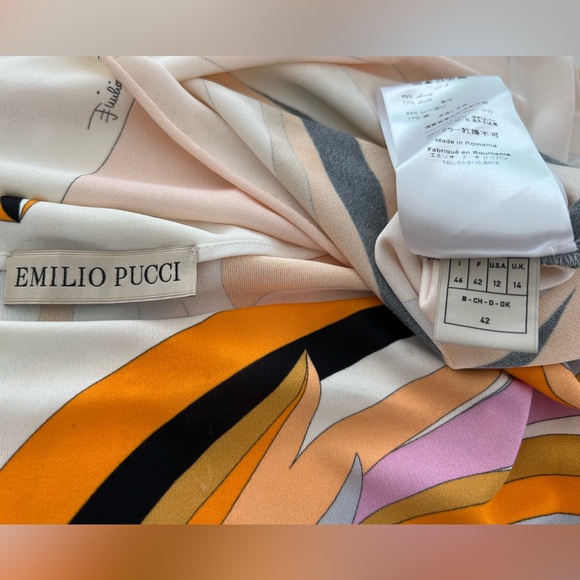 EMILIO PUCCI ORANGE MULTI TOP STYLE 82JN36 SIZE IT 46 / US 12 NWOTS! - Picture 14 of 17